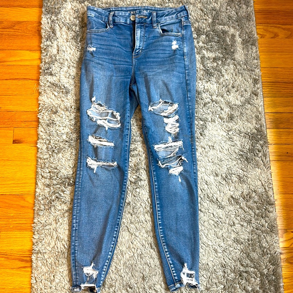 High waisted stretch skinny jeans